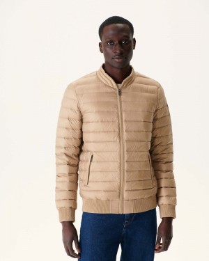 Beige JOTT Light Men's Down Jackets | CXQ-1477