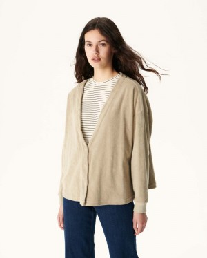 Beige JOTT Pamplona Long Sleeve Women's Cardigan | PSG-3656