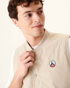 Beige JOTT Roskilde Sleeveless Men's Jackets | WVF-5447