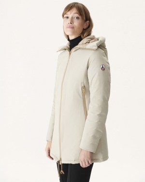 Beige JOTT Siberian Hooded Women's Puffer Jackets | BJX-1268