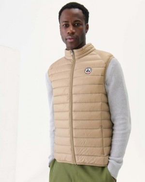 Beige JOTT Tom Sleeveless Men's Padded Jackets | QXC-8734