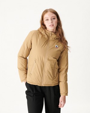 Beige / Off-White JOTT Victoria Reversible Great Cold Women's Down Jackets | GLD-8645