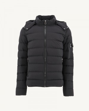 Black JOTT Adrien Great Cold Hooded Men's Down Jackets | OBN-5393