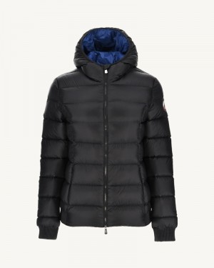 Black JOTT Celine Great Cold Hooded Women's Down Jackets | MVB-8432