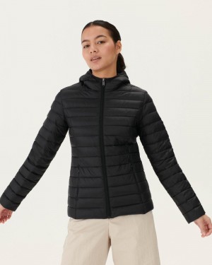 Black JOTT Cloe Lightweight Hooded Women's Puffer Jackets | HFR-1869