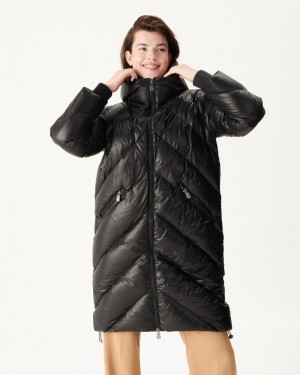 Black JOTT Comet Long Great Cold Women's Padded Jackets | VMX-9733