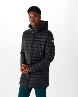 Black JOTT Florent Lightweight Hooded Men's Down Jackets | GJS-4251