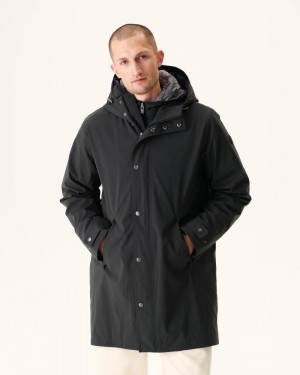 Black JOTT Gobi Reversible 5-in-1 Hooded Men's Parka | GKL-5374