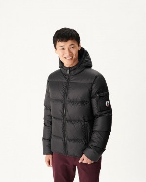 Black JOTT Java Great Cold Hooded Men's Down Jackets | JXQ-9773