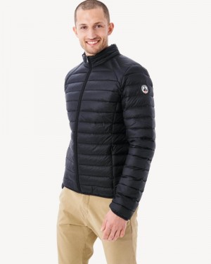 Black JOTT Matt Lightweight Men's Down Jackets | NZQ-4083