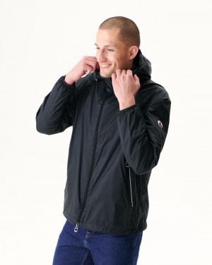 Black JOTT Mistral Hooded Men's Windbreaker | TBC-7991