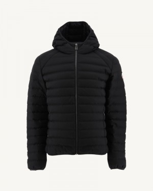 Black JOTT Nico Hooded Wool Men's Padded Jackets | REH-6271