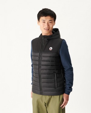 Black JOTT Stan Sleeveless Men's Down Jackets | DQE-9716