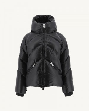 Black JOTT Stellar Extreme Cold Hooded Women's Down Jackets | IOQ-1927