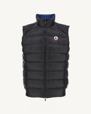 Black JOTT Tim Great Cold Sleeveless Men's Down Jackets | JZB-5942