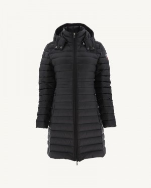 Black JOTT Vero Long Hooded Women's Puffer Jackets | YTB-3595