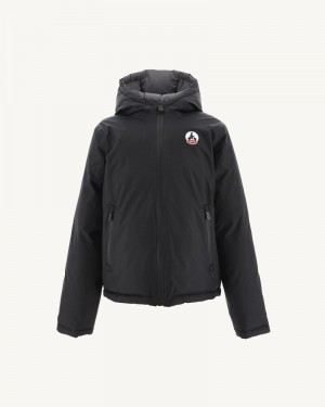 Black / Deep Grey JOTT Yoko Reversible Hooded Winter Kids' Jackets | LYW-1092