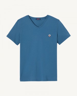 Blue JOTT Benito Organic Cotton Men's T Shirts | QJO-5358