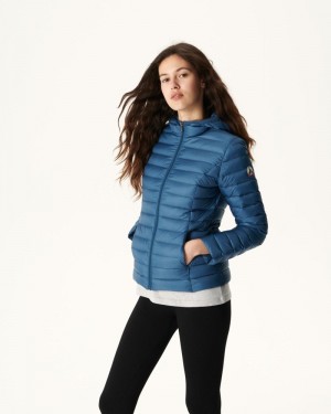 Blue JOTT Cloe Lightweight Hooded Women's Down Jackets | XVX-0130