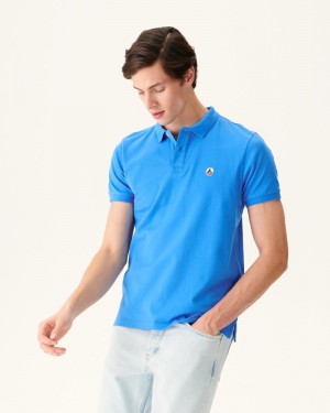 Blue JOTT Marbella Organic Cotton Men's Polo Shirts | IMZ-1777