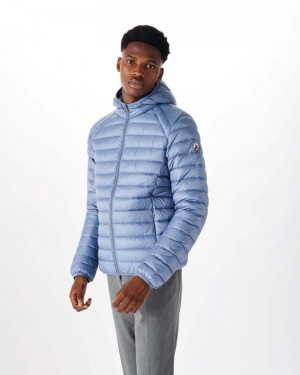 Blue JOTT Nico Light Hooded Men's Down Jackets | XVX-1543