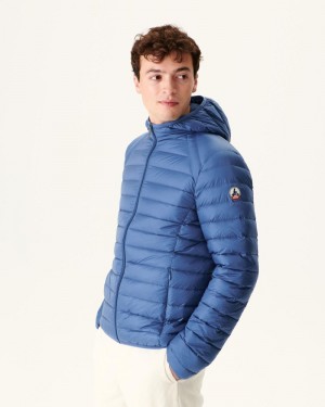 Blue JOTT Nico Light Hooded Men's Puffer Jackets | XGE-1053