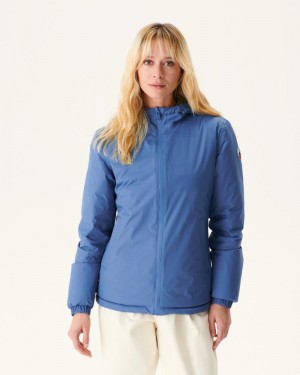 Blue / Olive JOTT Vienna Reversible Hooded Women's Down Jackets | XNW-6214