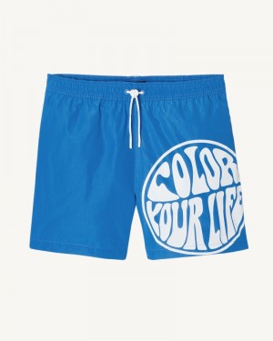 Blue / White JOTT Biarritz Men's Swim Shorts | BVX-2456