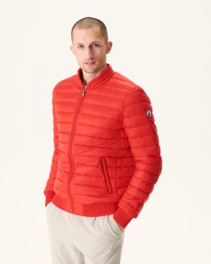 Bright Red JOTT Jordan Lightweight Men's Puffer Jackets | NOK-0917