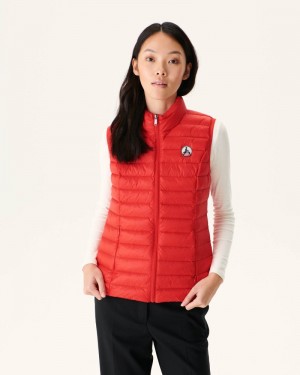 Bright Red JOTT Seda Light Sleeveless Women's Down Jackets | TIF-1598