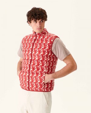 Bright Red JOTT Tom Sleeveless Men's Down Jackets | OMZ-0224