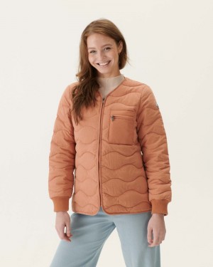 Brown JOTT Alexia V-neck Zipped Women's Jackets | YEK-1985