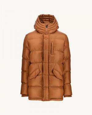 Brown JOTT Dakhla Grand Cold Hooded Men's Down Jackets | YCB-0360