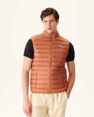 Brown JOTT Tom Sleeveless Men's Down Jackets | WLD-7069