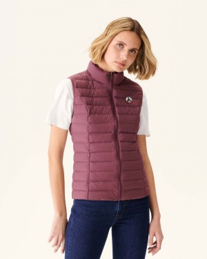 Burgundy JOTT Bordeaux Grenada Stretch Sleeveless Women's Puffer Jackets | DDA-2159