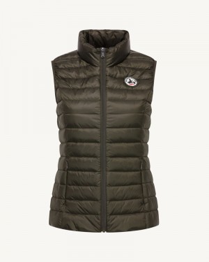 Coffee JOTT Plomb Seda Lightweight Sleeveless Women's Down Jackets | WNK-9179