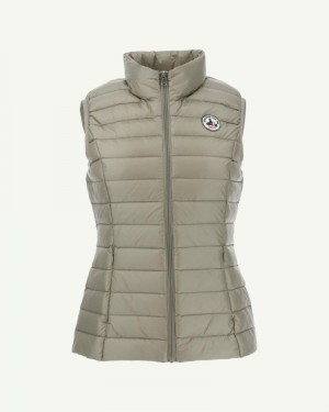 Dark Beige JOTT Seda Lightweight Sleeveless Women's Down Jackets | ONA-4910