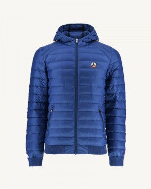 Dark Blue JOTT Colin Hooded Men's Puffer Jackets | SSD-9833