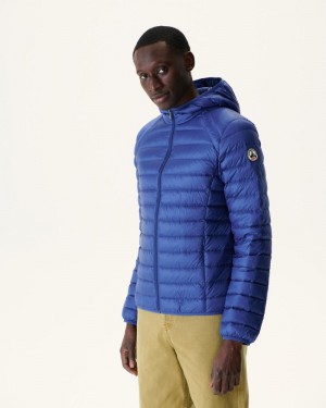 Dark Blue JOTT Nico Lightweight Hooded Men's Down Jackets | MDI-6210