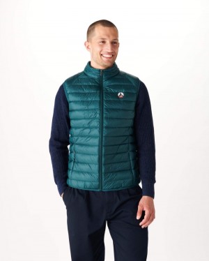 Dark Green JOTT Tom Sleeveless Men's Down Jackets | UUW-2293