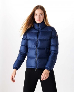 Deep Blue JOTT Cardiff Great Cold Quilted Women's Down Jackets | KCU-2425