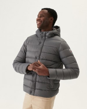 Deep Grey JOTT Jorge Hooded Men's Puffer Jackets | ZHU-7193