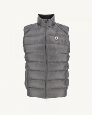 Deep Grey JOTT Tim Great Cold Sleeveless Men's Down Jackets | AMQ-4123