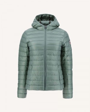 Green JOTT Cloe Lightweight Hooded Women's Down Jackets | XWV-1239