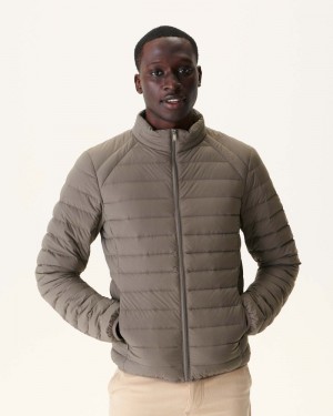 Grey Brown JOTT Aragon Light Stretch Men's Down Jackets | AOD-3658