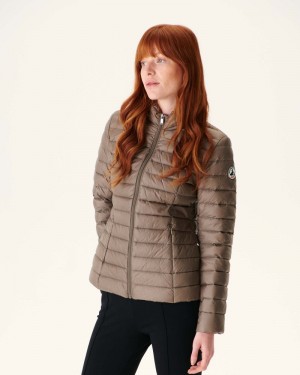 Grey Brown JOTT Cha Lightweight Women's Padded Jackets | OBX-9063