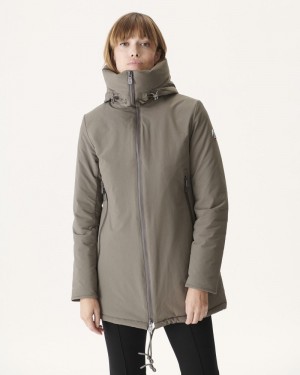 Grey Brown JOTT Siberian Hooded Women's Puffer Jackets | NAV-2586