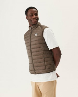 Grey Brown JOTT Tom Sleeveless Men's Down Jackets | YOJ-6591