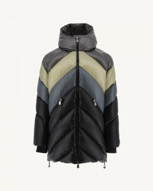 Grey Green JOTT Blaze Grand Cold Hooded Men's Down Jackets | PGT-6334