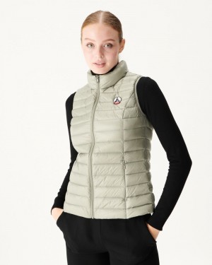 Grey Green JOTT Seda Light Sleeveless Women's Down Jackets | PTT-7258